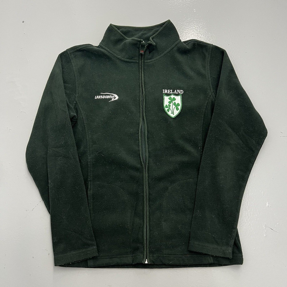 Lansdowne Ireland Full Zip Fleece Jacket Green Shamrock Crest Small